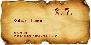 Kuhár Timur névjegykártya